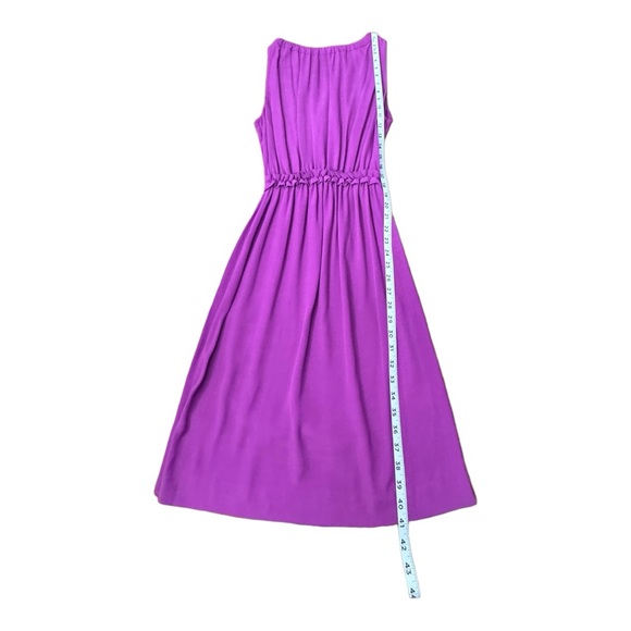 Kate Spade Katia Magenta Crepe Dress Sleeveless Midi Orange Tie Women’s Size S - Picture 4 of 9